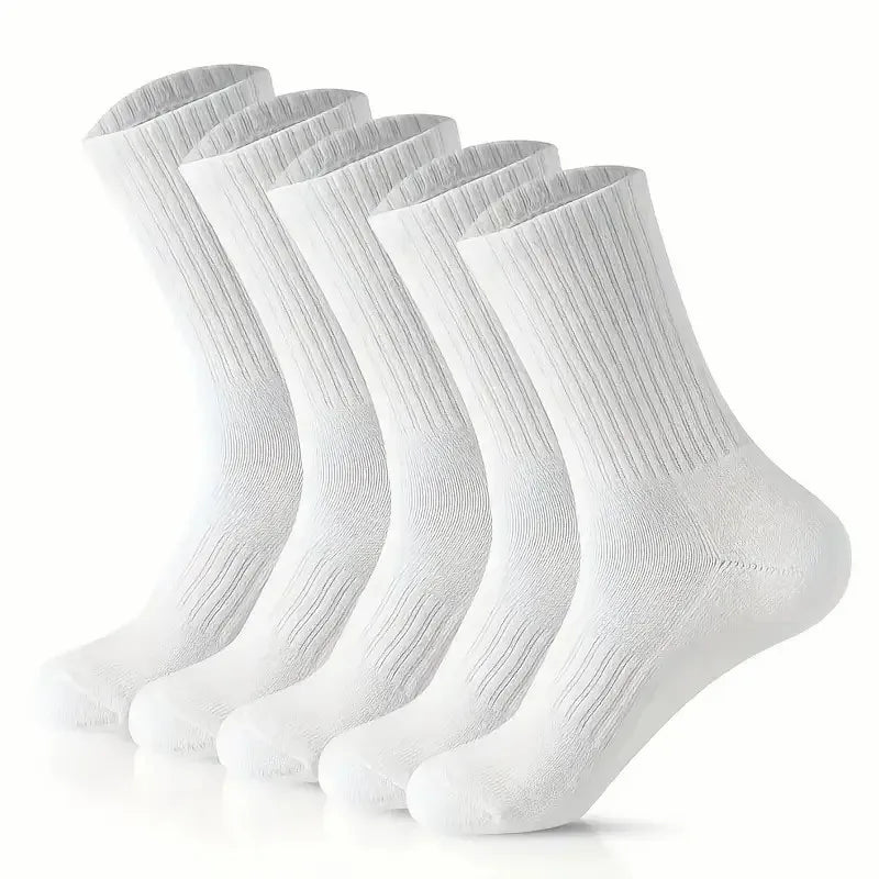 10/20 Pairs Neutral Solid Color Round Neck Socks Spring Summer Sweat Absorbing Breathable Comfortable All-season Sports Socks