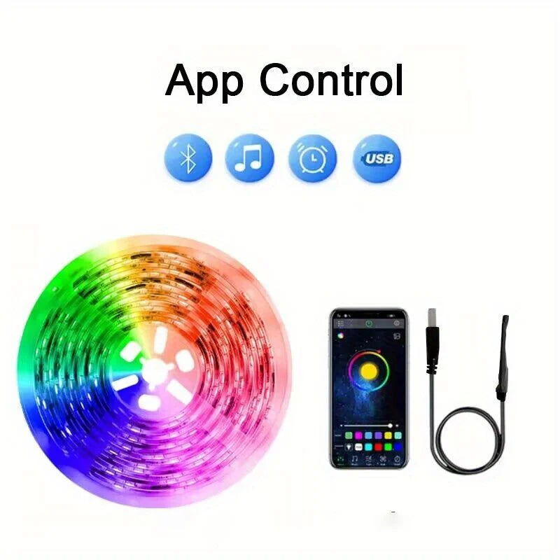 WiFi USB LED Strip Works with Alexa Tuya Smart Life 1M 5M 10M 20M TV Backlight Flexible Tape Light Music Sync Ambient Lighting