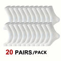10/20 Pairs Neutral Solid Color Round Neck Socks Spring Summer Sweat Absorbing Breathable Comfortable All-season Sports Socks