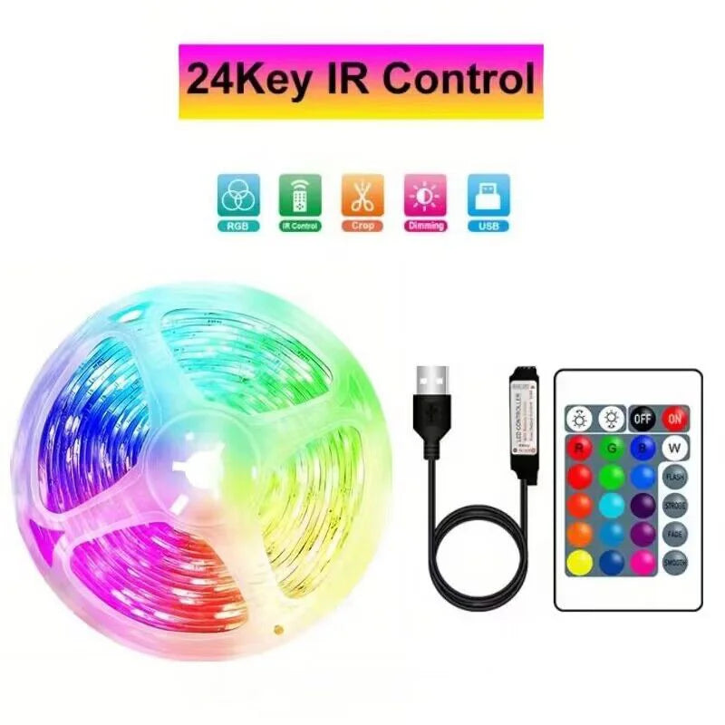 WiFi USB LED Strip Works with Alexa Tuya Smart Life 1M 5M 10M 20M TV Backlight Flexible Tape Light Music Sync Ambient Lighting