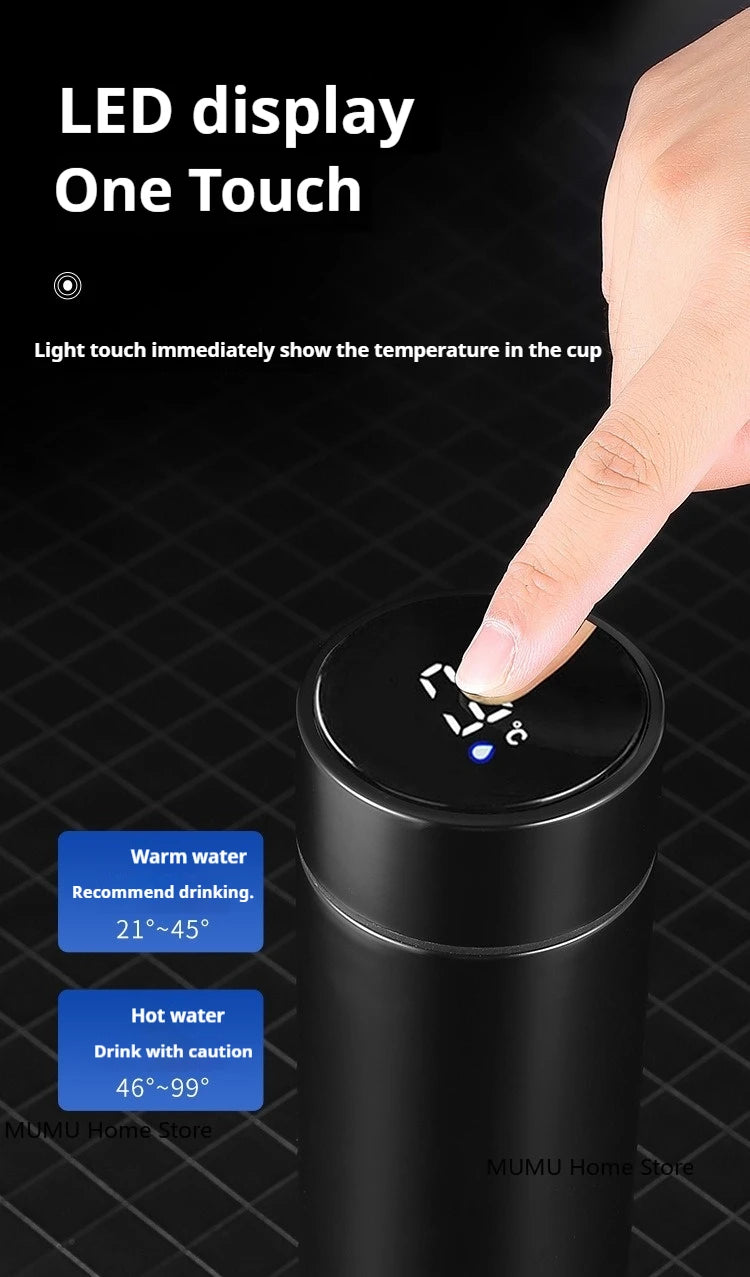 500ML Intelligent Temperature Thermos Bottle Stainless Steel Insulated Cup Portable Vacuum Flask Keeps Cold and Heat Thermal Mug