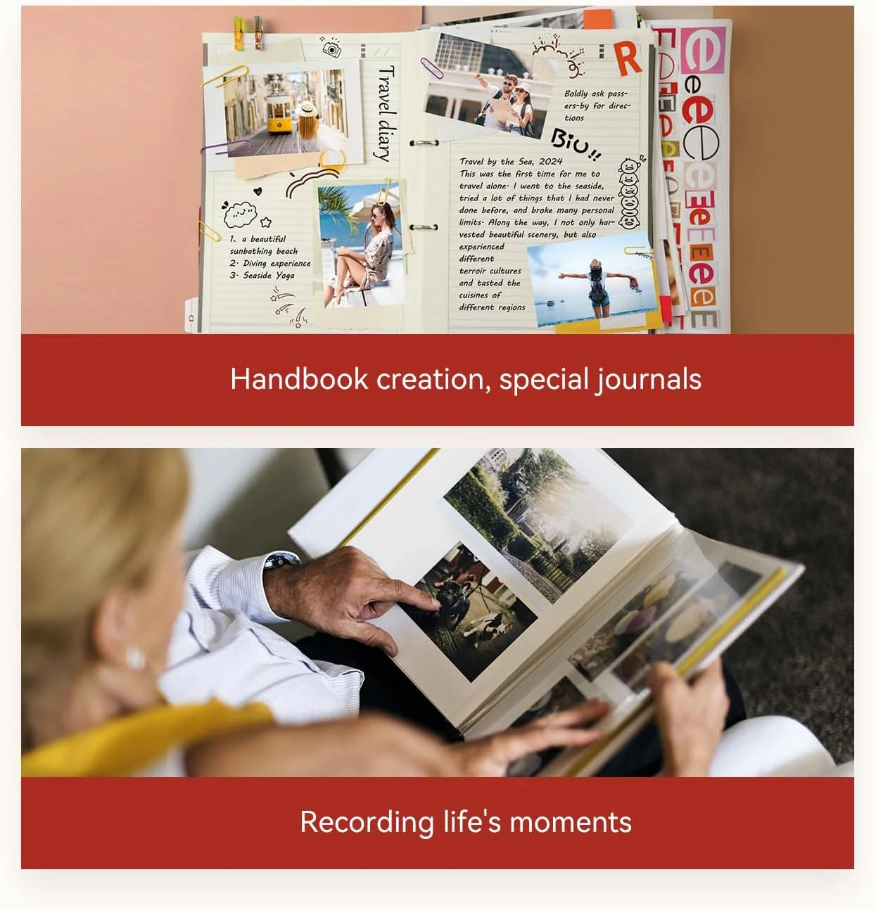 HPRT MT53 Portable Photo Printer Pocket Zink Technology Bluetooth Print 2x3'' Sticky-Backed Photo Paper Machine with Papers Case