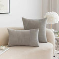 Red Cozy Striped Corduroy Pillow Covers Super 30x50CM Soft Square Throw Pillow Covers Case Cushion Covers for Sofa Couch Sofa